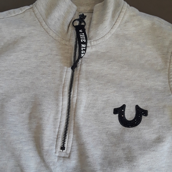 True Religion Buddha Rhinestones Pullover Sweatshirt Size S - Picture 9 of 12